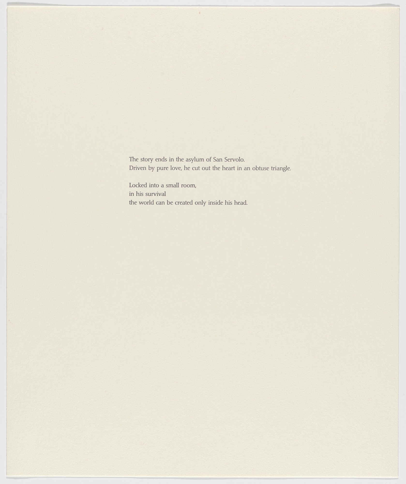 Rebecca Horn. Untitled from Tailleur du Coeur (Tailor of the Heart)