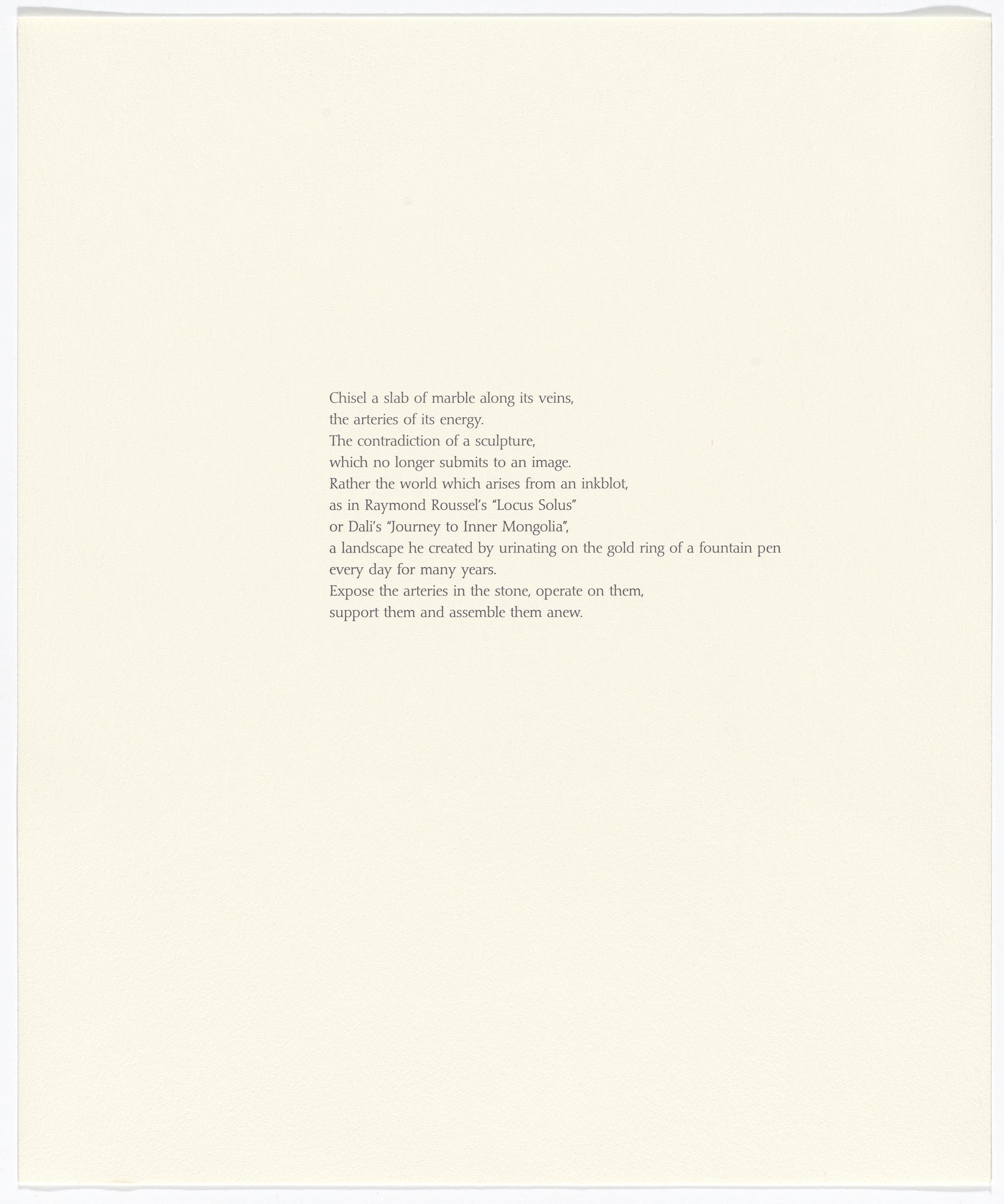 Rebecca Horn. Untitled from Tailleur du Coeur (Tailor of the Heart)