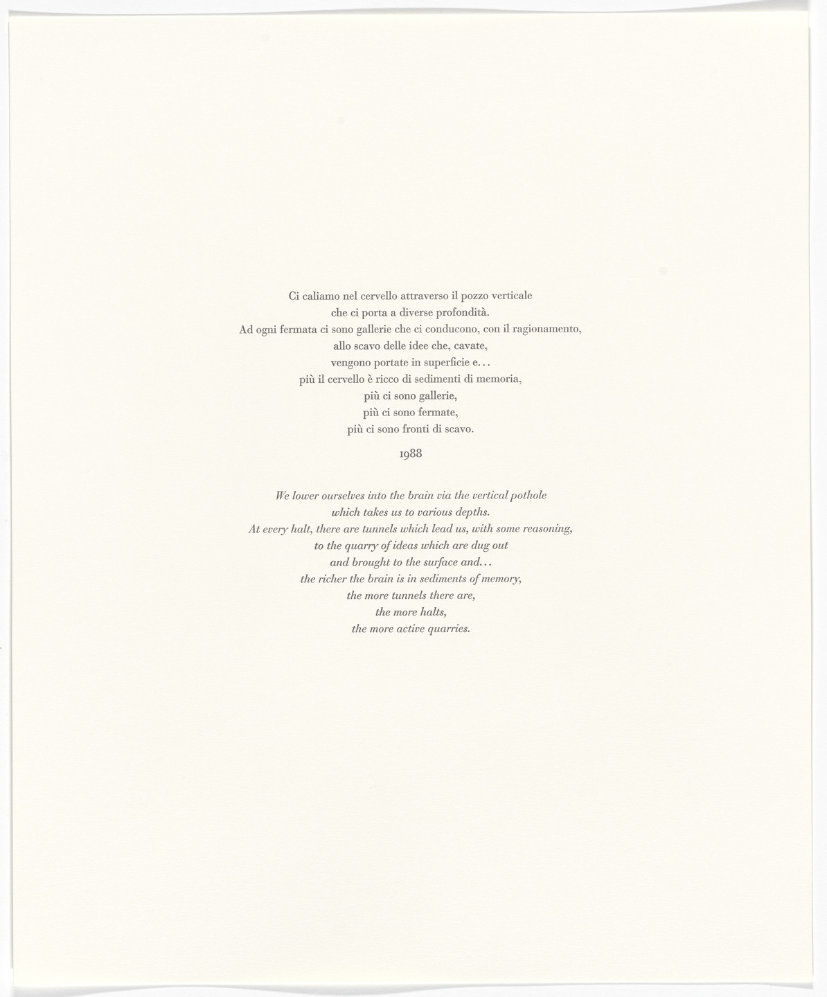 Giuseppe Penone. Untitled from Passi Sulle Cime Dei Gelsi. 2000