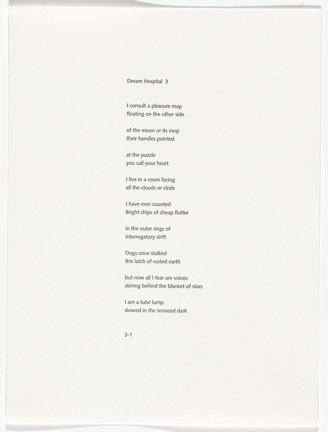 Robert Therrien. Untitled fromDream Hospital. 1995