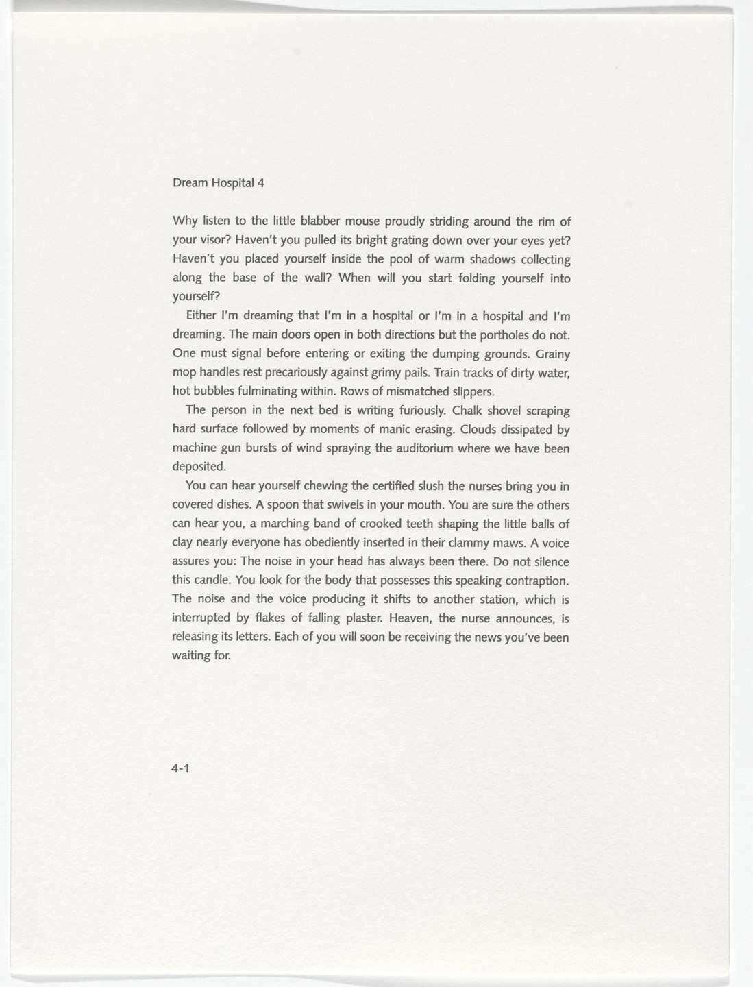 Robert Therrien. Untitled fromDream Hospital. 1995