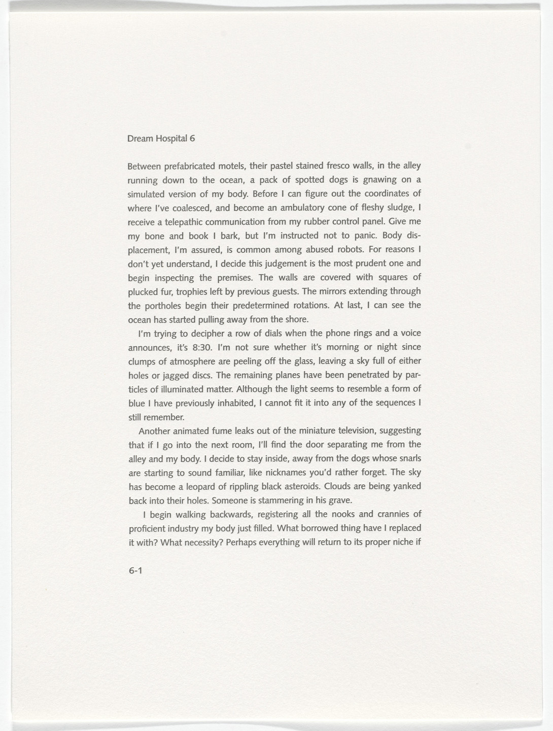 Robert Therrien. Untitled fromDream Hospital. 1995