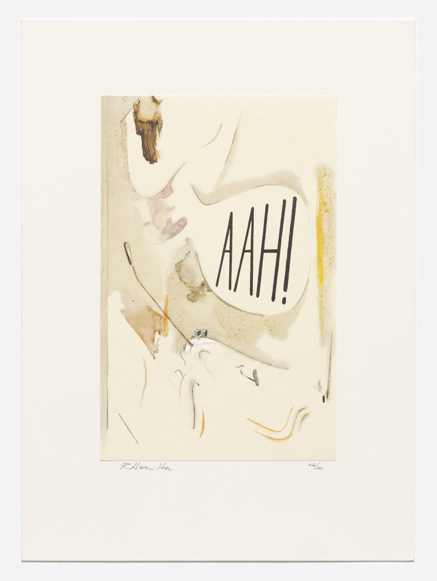 Richard Hamilton. 'AAH!' in perspective (1963) from Collected Words: de luxe portfolio