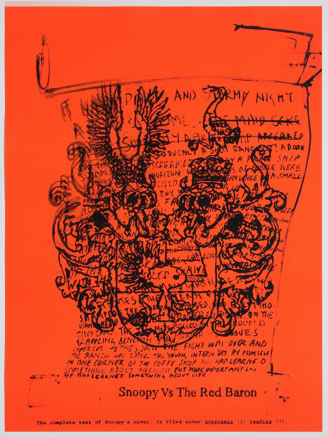 Fiona Banner. The Complete Text of Snoopy's Novel: Filed Under Greatness (2) Reading (7). 2011