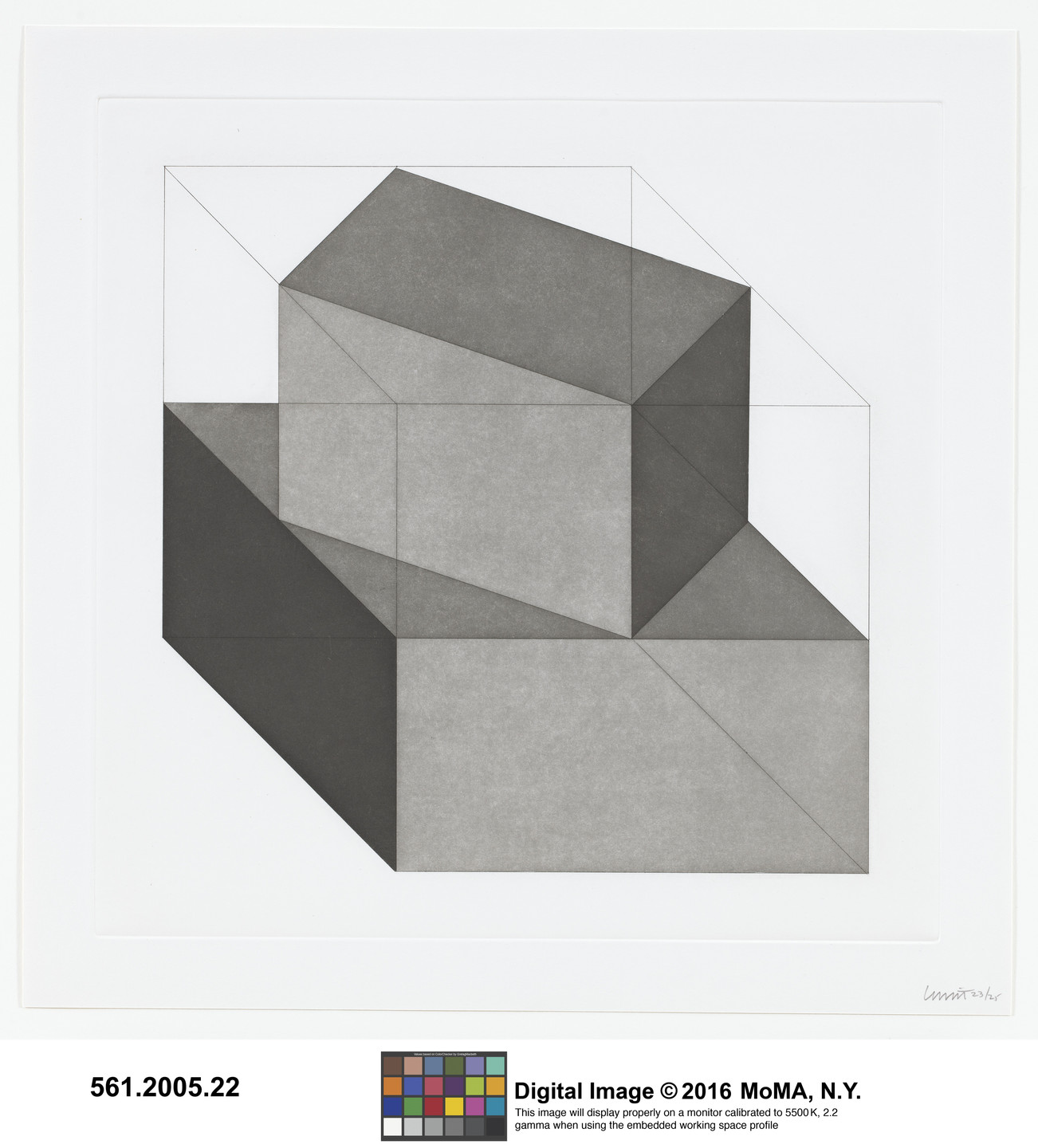 Sol LeWitt. Untitled from Forms Derived From A Cube. 1982