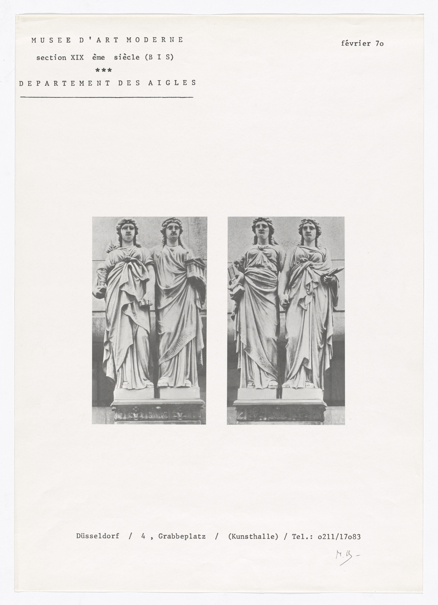 Marcel Broodthaers. Poster for Section XIXe siècle (BIS) , Düsseldorf, 1970