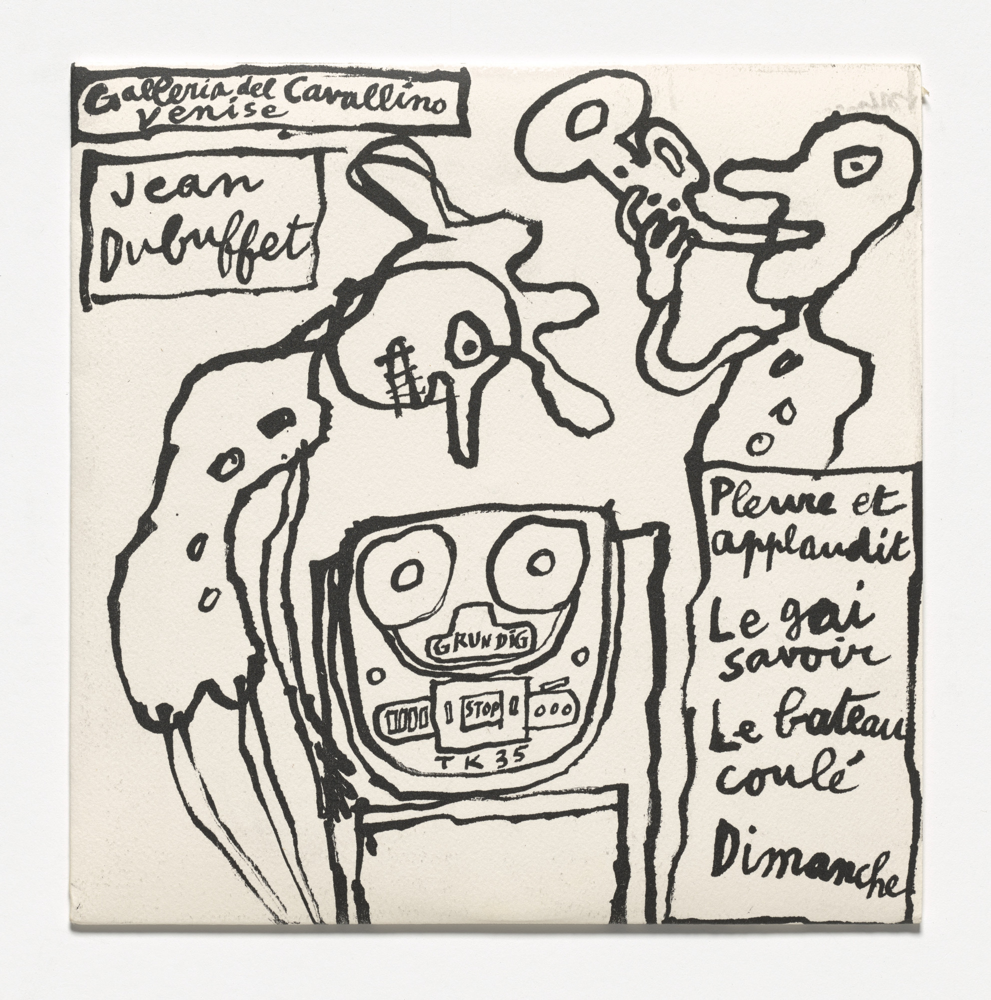 Jean Dubuffet、Cycliste Nue、海外版超希少レゾネ Jean Dubuffet. Disque no. 4 from Expériences musicales. 1961 | MoMA