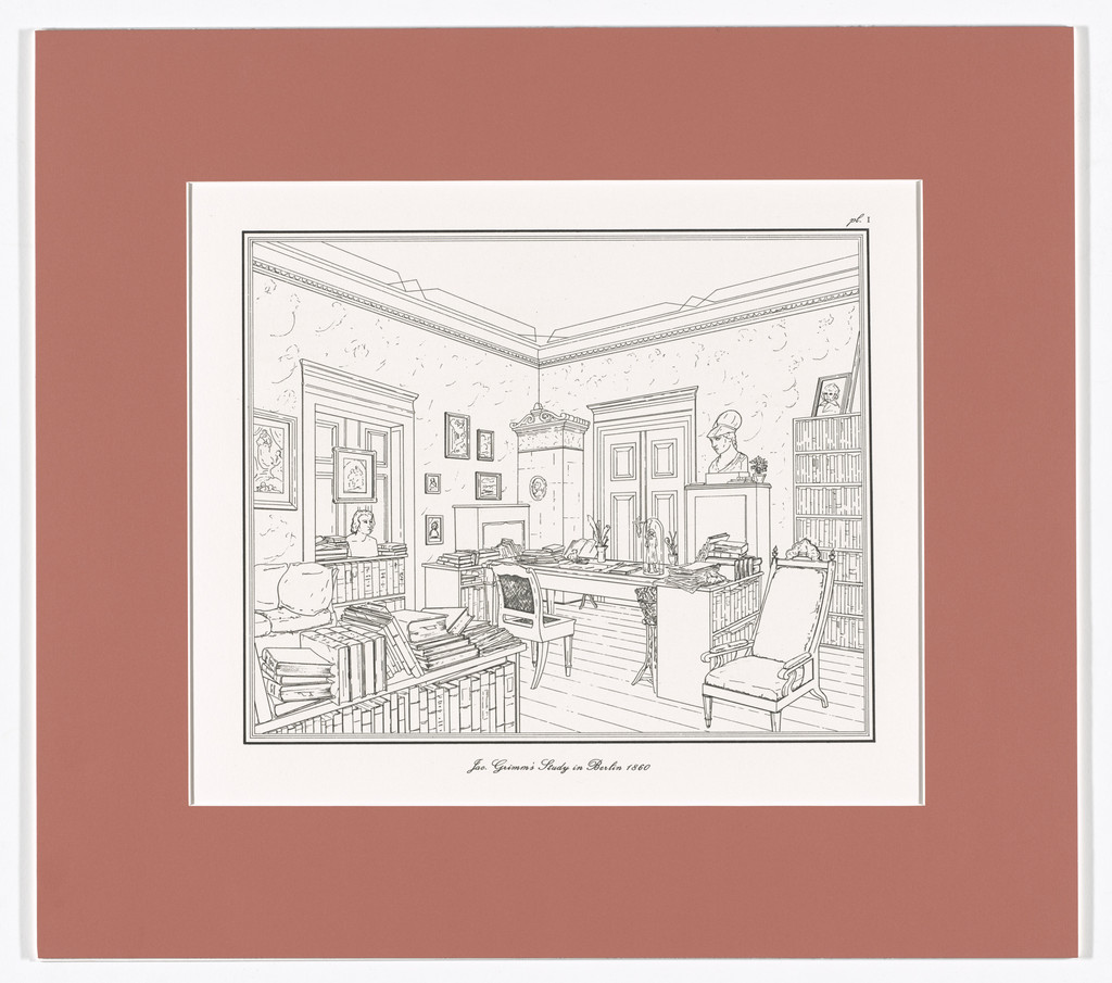 Jac. Grimm's Study in Berlin 1860, plate I from Interiors, The Berlin Studies of Jacob and Wilhelm Grimm, Rodney Graham, 1993