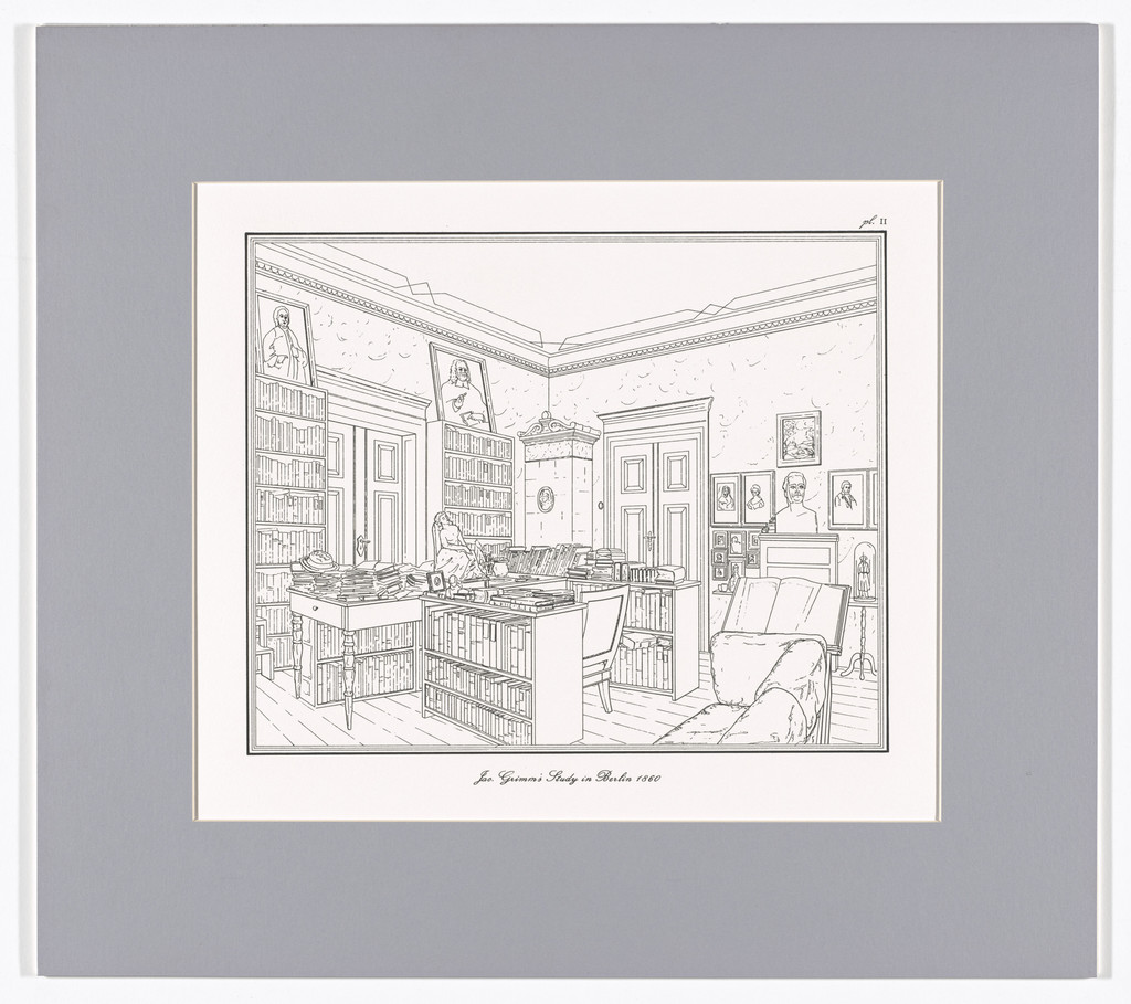 Jac. Grimm's Study in Berlin 1860, plate II from Interiors, The Berlin Studies of Jacob and Wilhelm Grimm