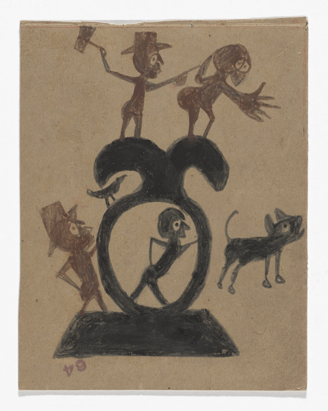 Bill Traylor. Figure Construction (Woman and Man with Axe). c. 1939–42