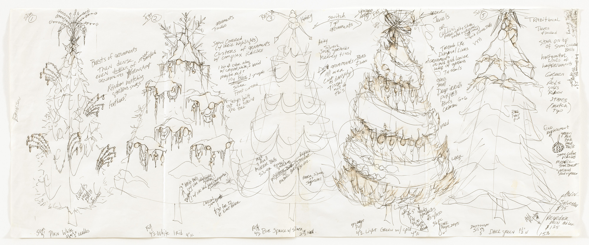 Jennifer Pastor. Untitled (tree decoration scheme). 1994