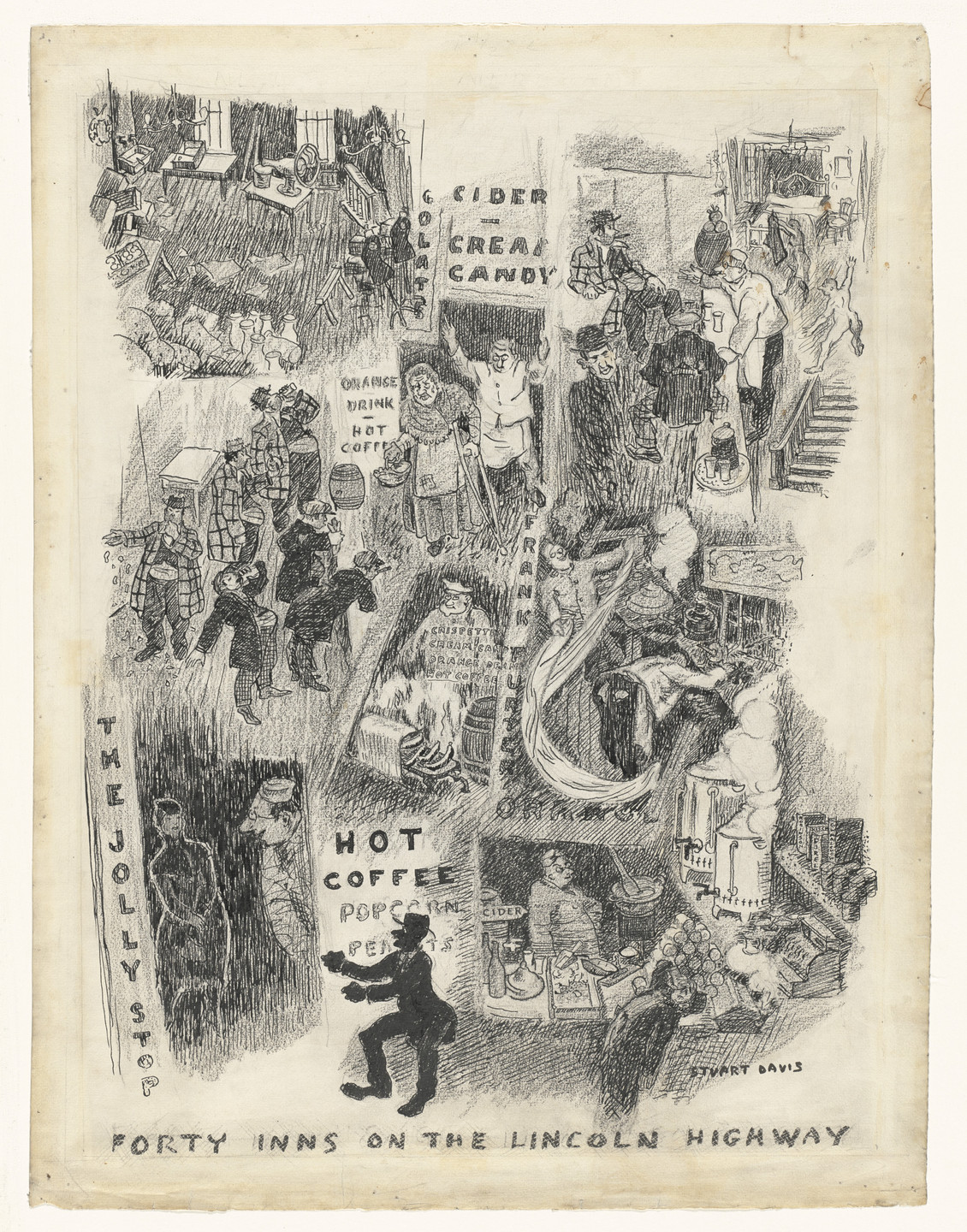 Stuart Davis. Forty Inns on the Lincoln Highway. 1916