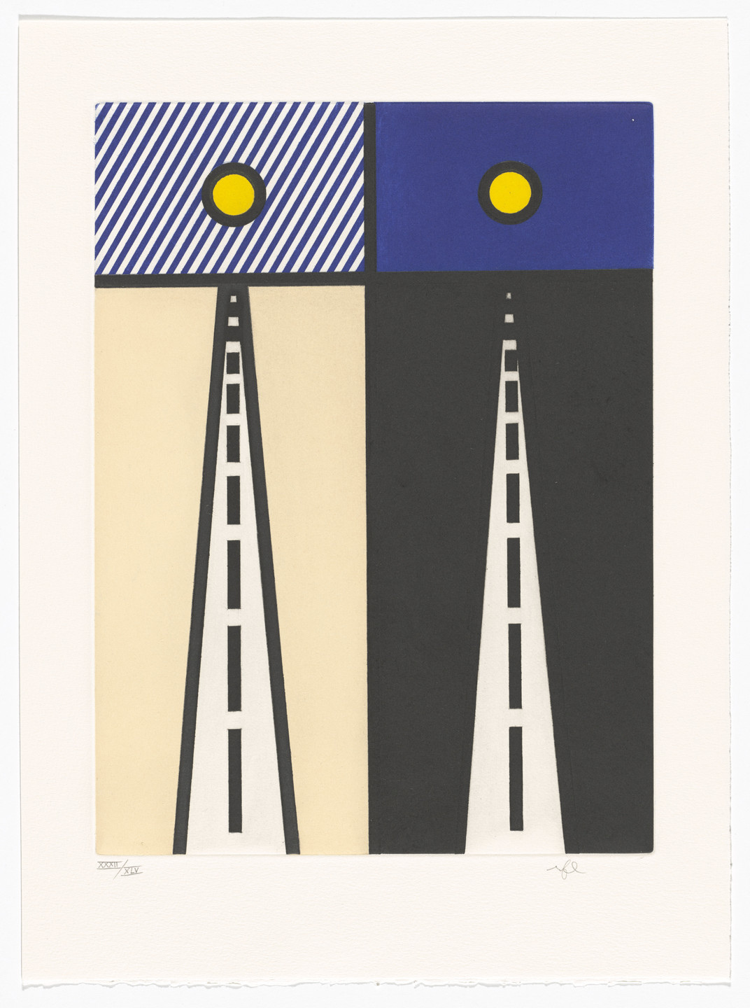 Roy Lichtenstein. Plate (page 17) from La Nouvelle chute d'Amérique. 1992