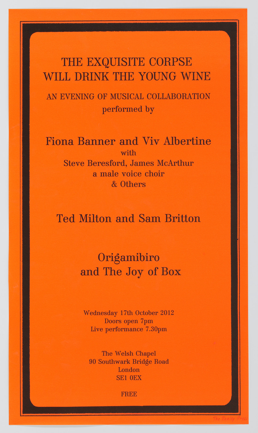 Fiona Banner. The Exquisite Corpse Will Drink the Young Wine. 2012