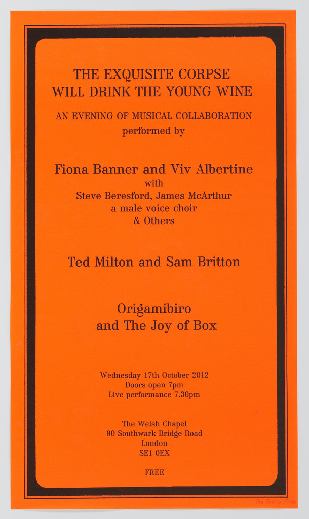 The Exquisite Corpse Will Drink the Young Wine