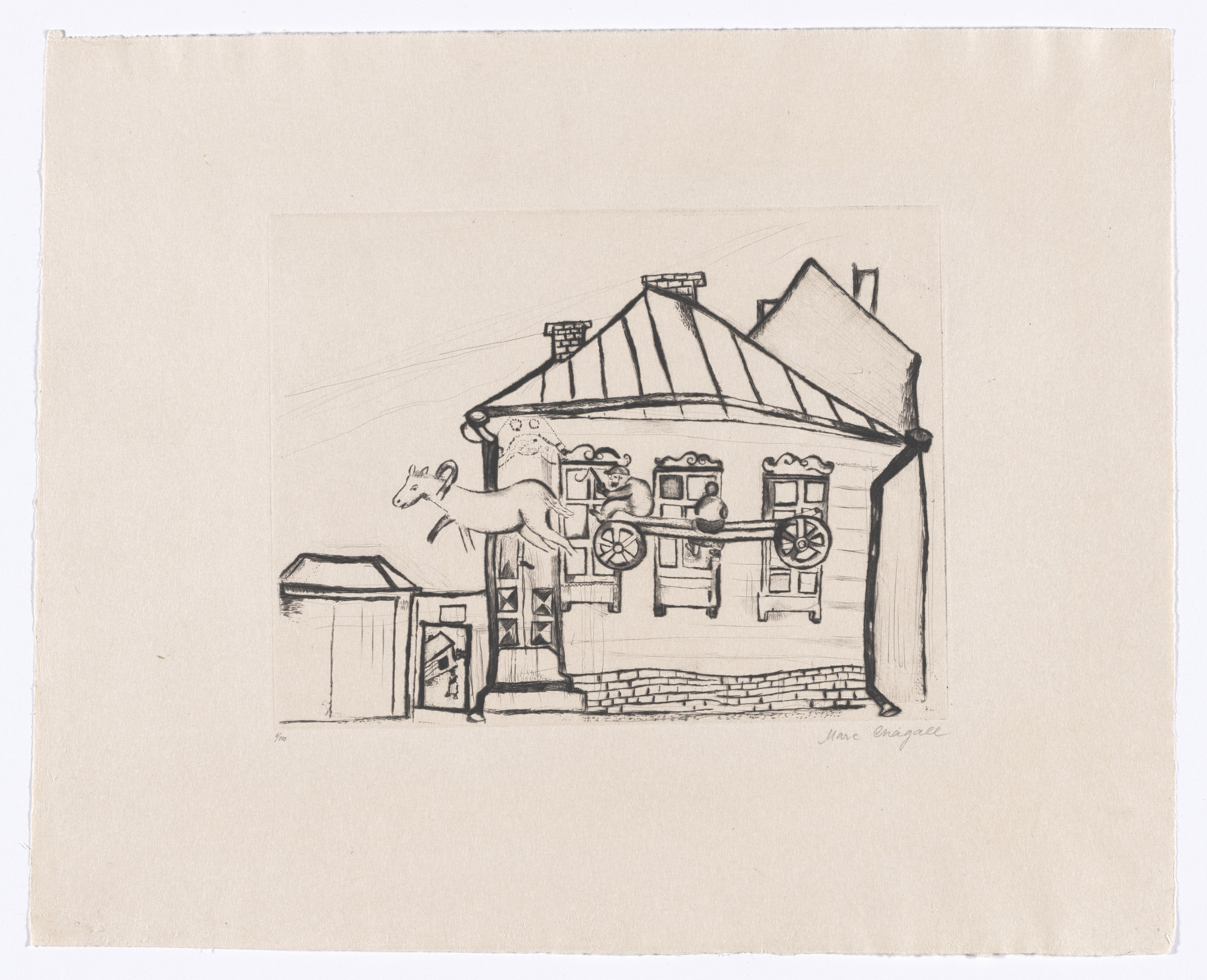 Marc Chagall. House in Witebsk (Haus in Witebsk) from My Life (Mein Leben)