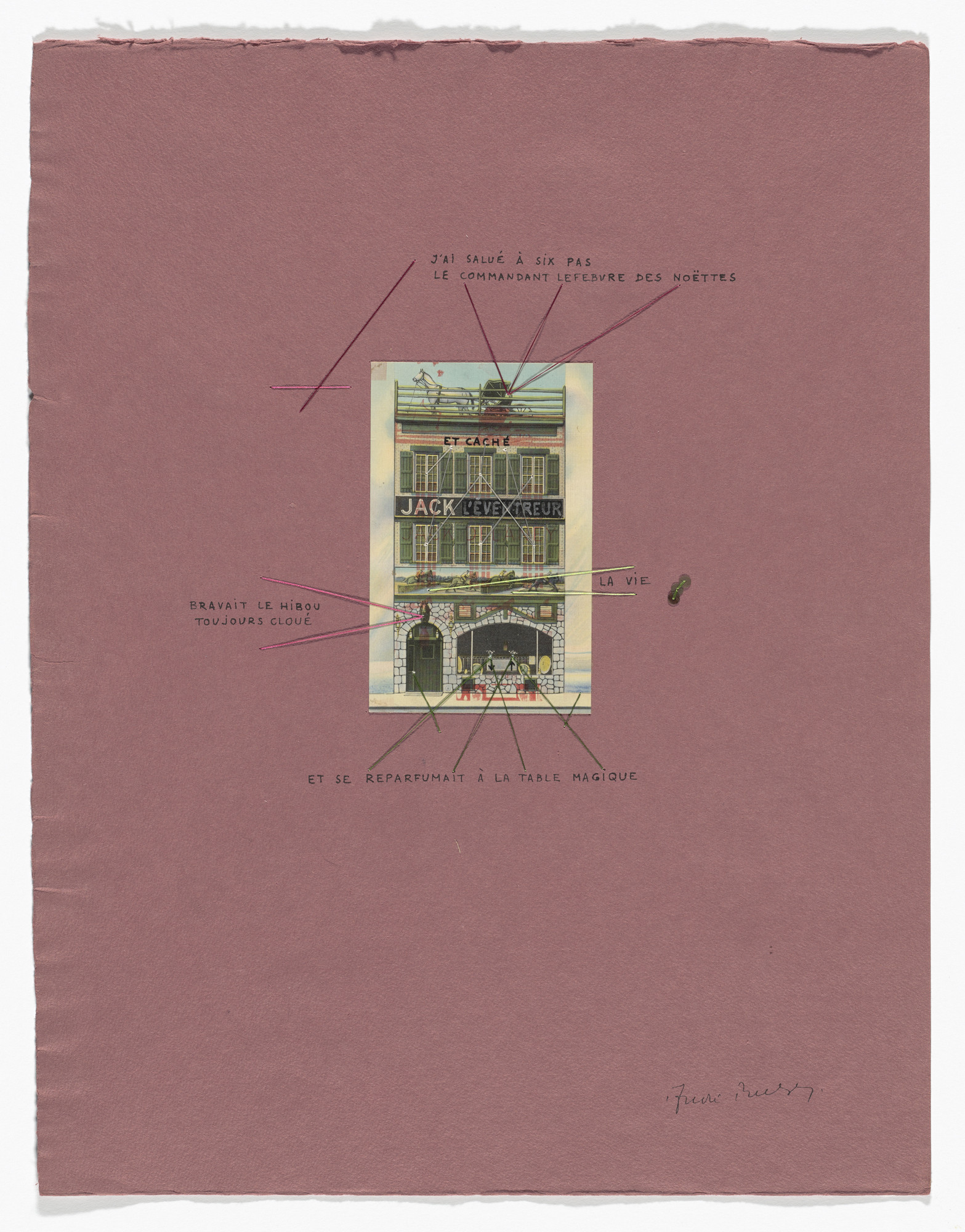 André Breton. Poème-Objet from VVV Portfolio. 1942, published 1943