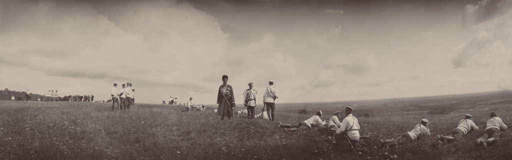 Commander Meindorf Wearing Cossack Clothing, Maneuvers, Peterhof