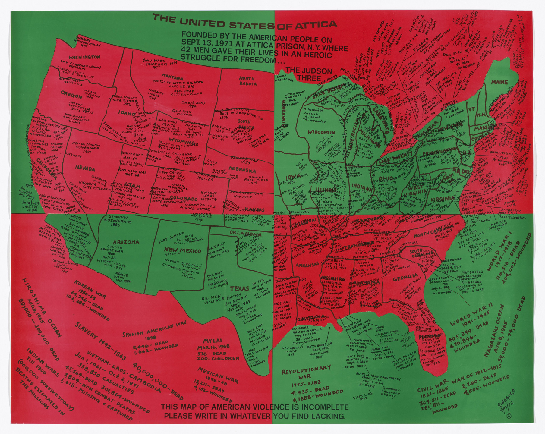 Faith Ringgold. United States of Attica. 1972