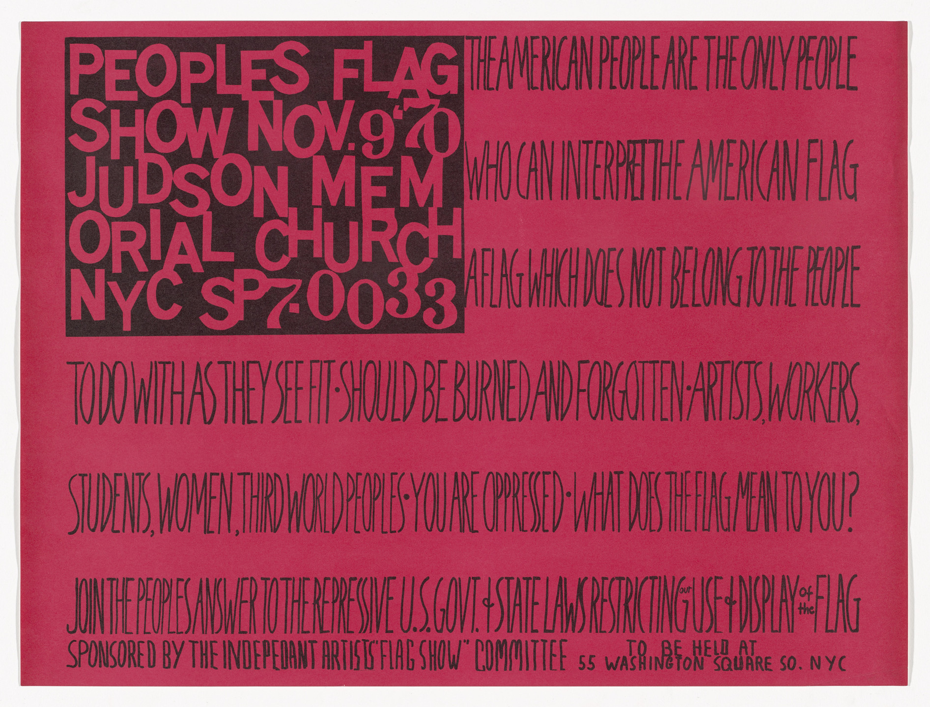 Faith Ringgold. People&#39;s Flag Show. 1970