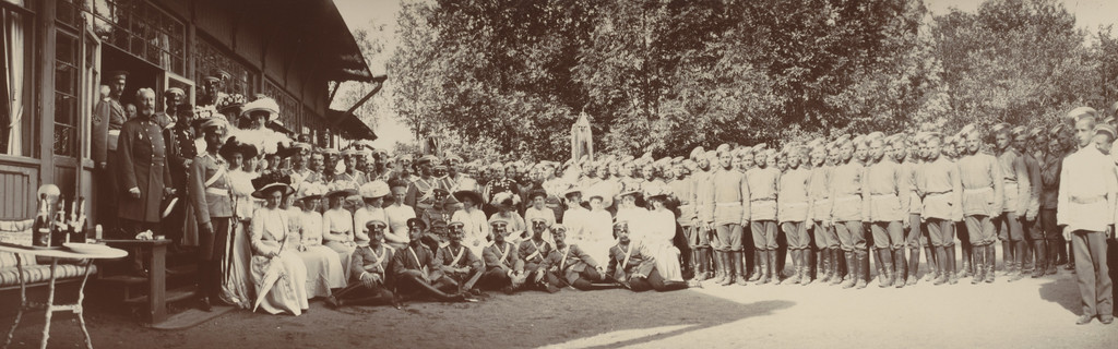 Urusov and Group Photo of Camp, Krasnoe Selo
