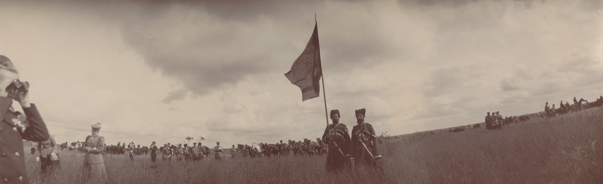Unidentified photographer. Grand Duchess Olga Nikolaevna Looking Through Binoculars, Ropsha