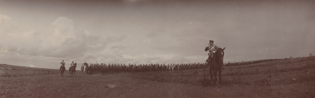 General Vladimir Nikolaevich Voeykov with Cavalry Lined Up Behind Him, Ropsha