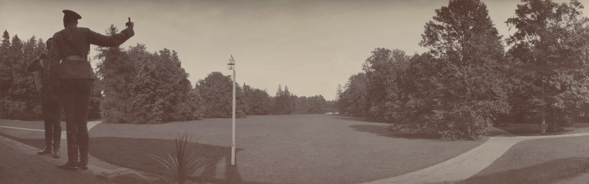 Unidentified photographer. Tsar Nicholas II and Grand Duke Nicholas Nikolaevich, Ropsha. August 9, 1907