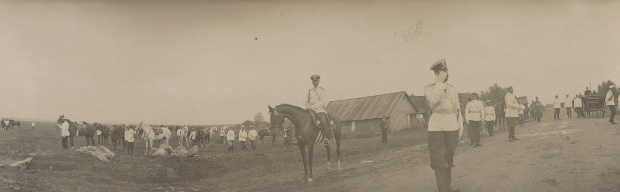 Unidentified photographer. Nicholas II, Maneuvers, Peterhof