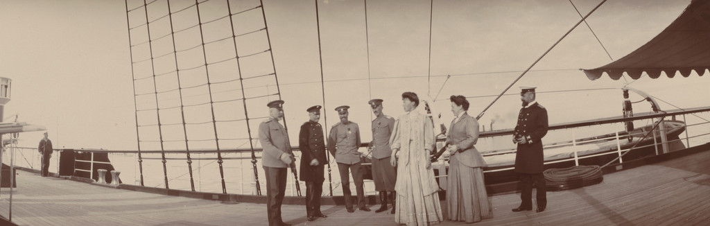 Grand Duchess Olga Alexandrovna, General Heiden and Others on Ship Deck, Ravel