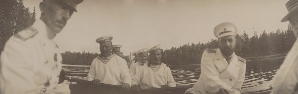 Grand Duke Alexander Mikhailovich and Grand Duchess Xenia Alexandrovna on Row Boat, Gatchino