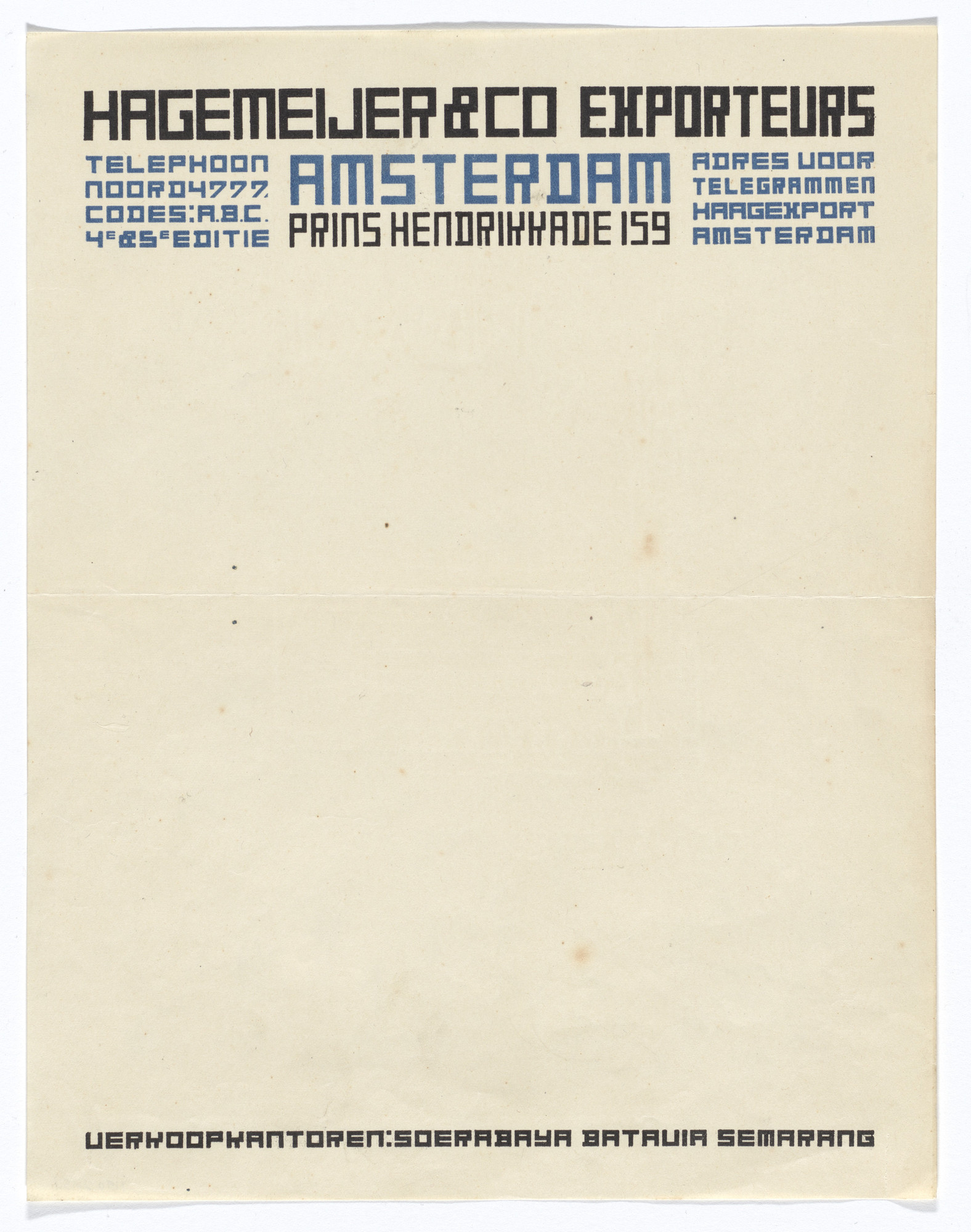 Theo van Doesburg. Hagemeijer & Co. letterhead