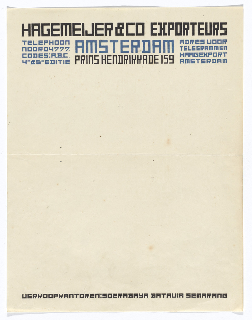 Hagemeijer & Co. letterhead by Theo van Doesburg