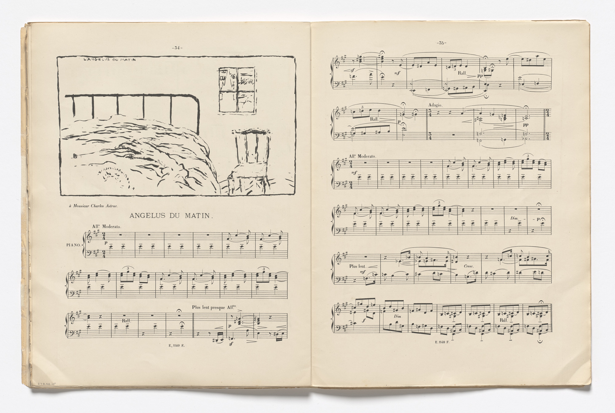 Pierre Bonnard. Morning Angelus ( L'Angélus du matin ) (headpiece, page 34) from Petites scènes familières