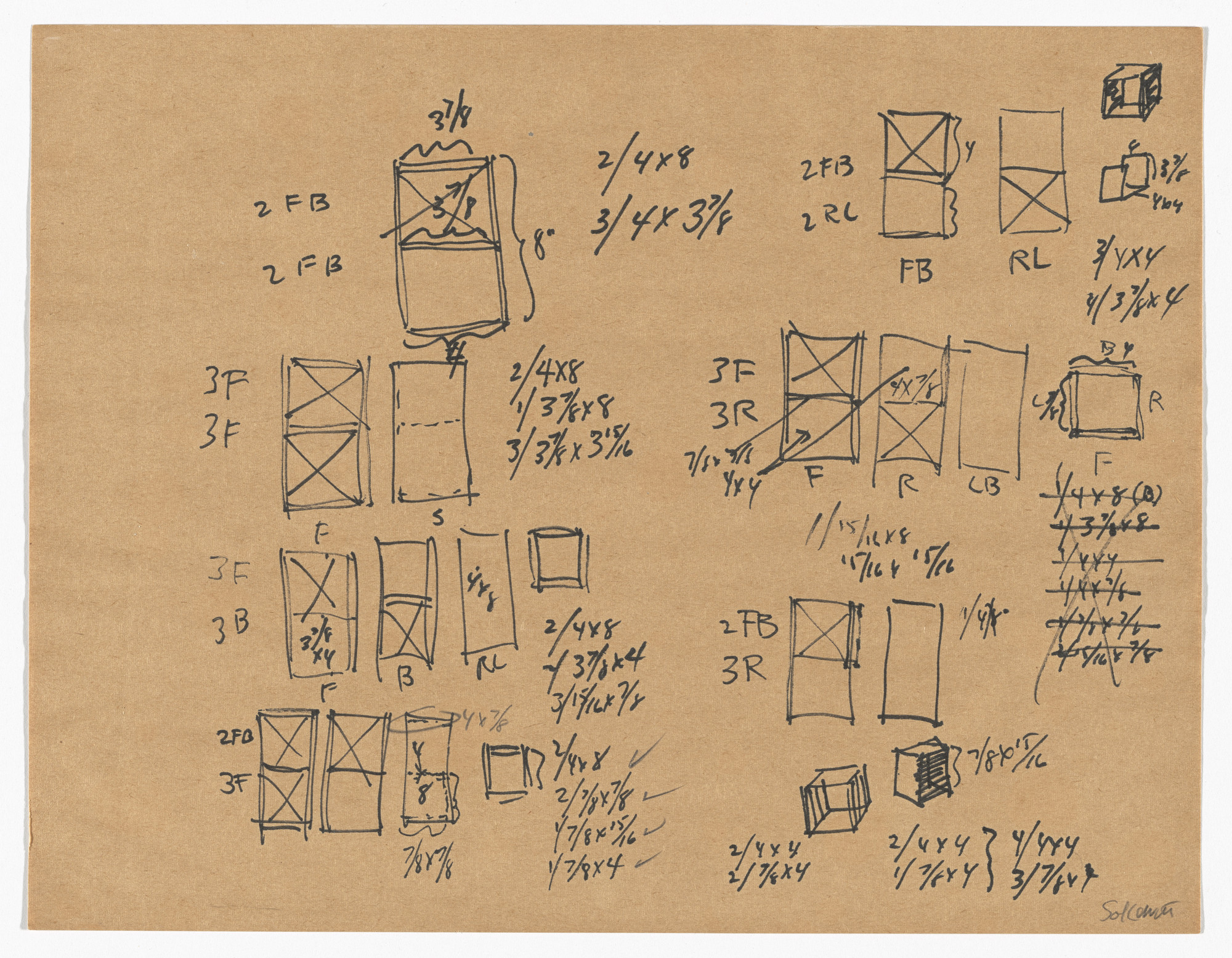 Sol LeWitt. Untitled page from a sketchbook