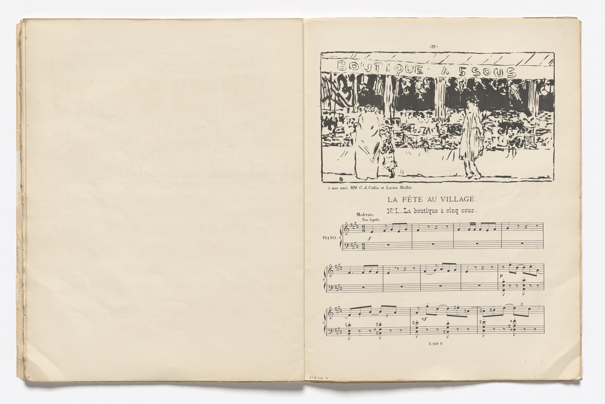 Pierre Bonnard. Boutique à cinq sous ( headpiece, page 37 ) from Petites scènes familières