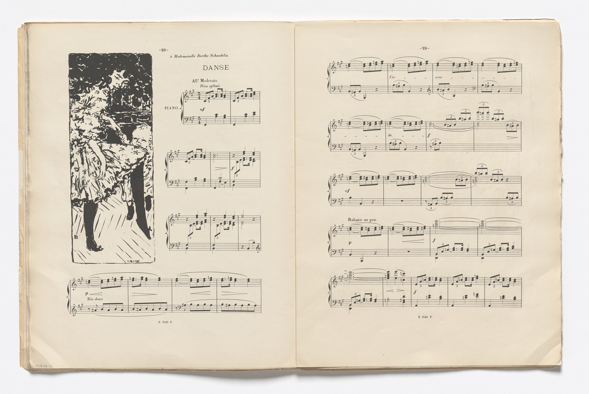 Pierre Bonnard. Dance ( Danse ) (headpiece, page 28) from Petites scènes familières