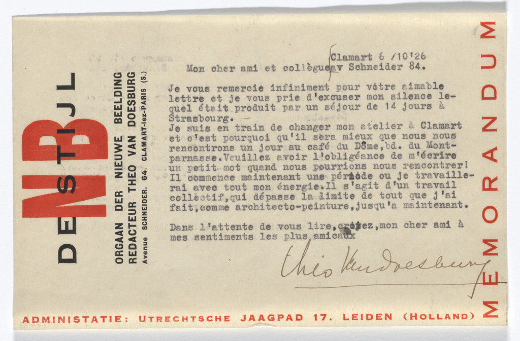 De Stijl NB stationery note paper