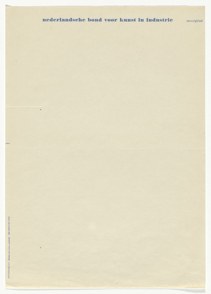 Nederlandsche Bond voor Kunst in Industrie letterhead