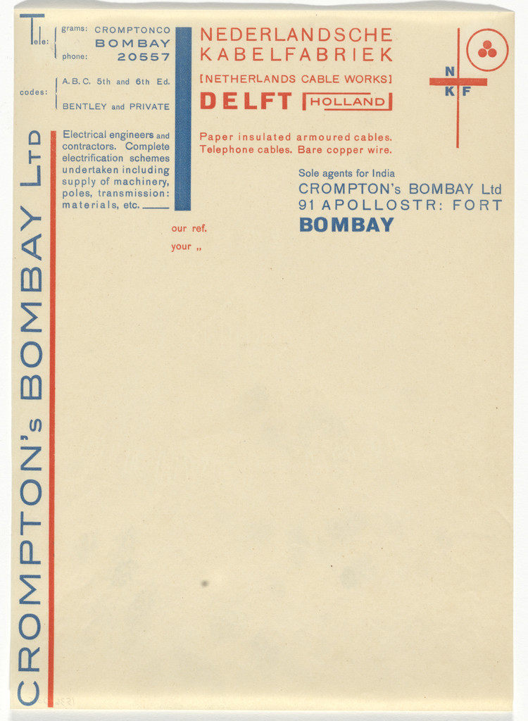 NKF Nederlandsch Kabelfabriek letterhead