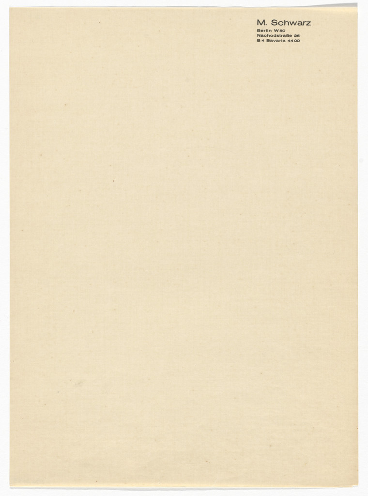 M. Schwarz letterhead