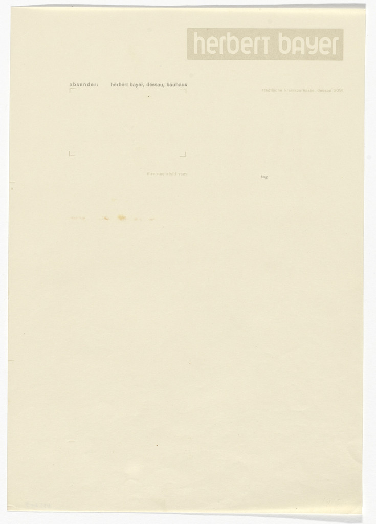 Herbert Bayer letterhead