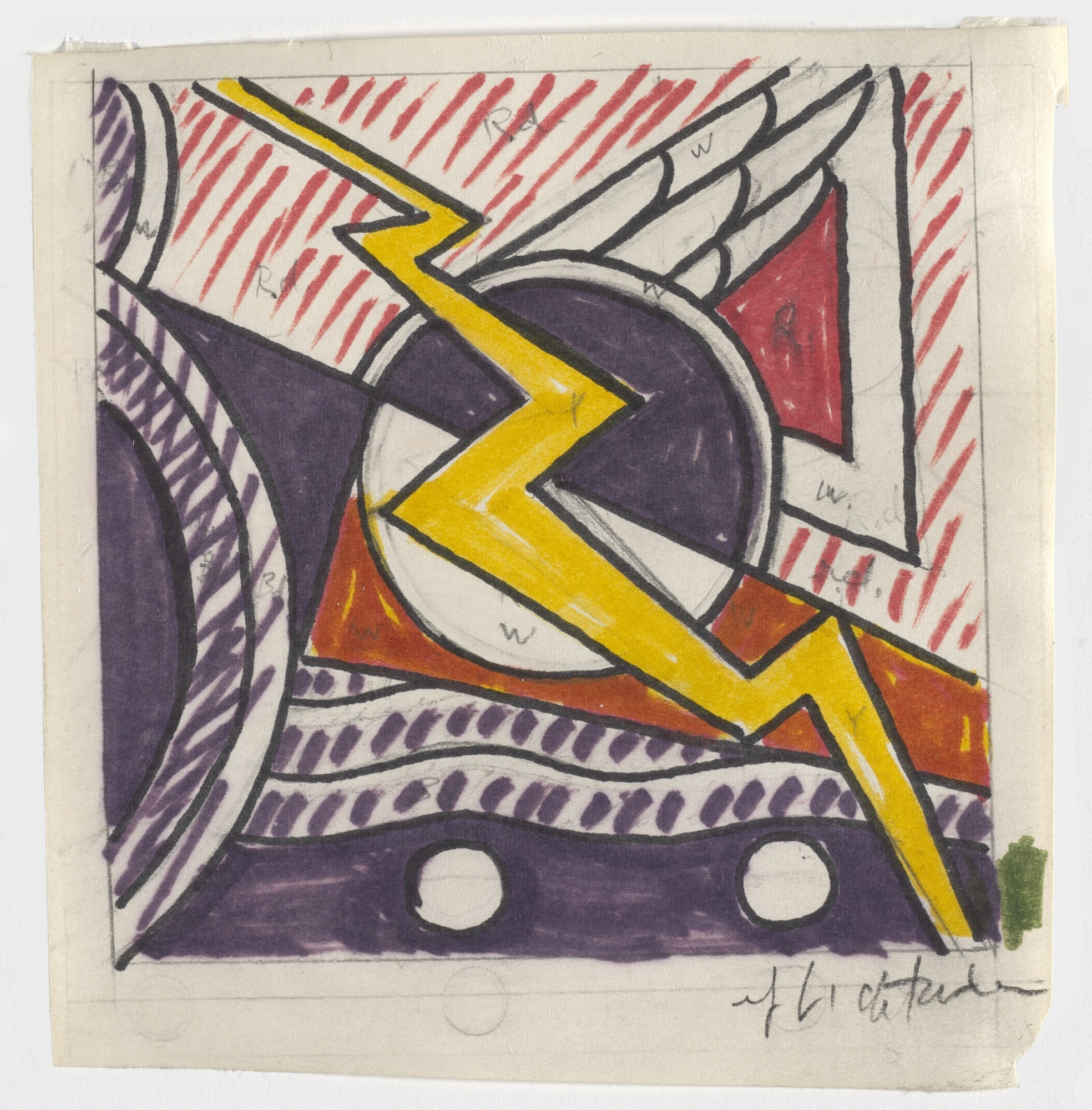 Roy Lichtenstein. Study for Modern Painting with Bolt