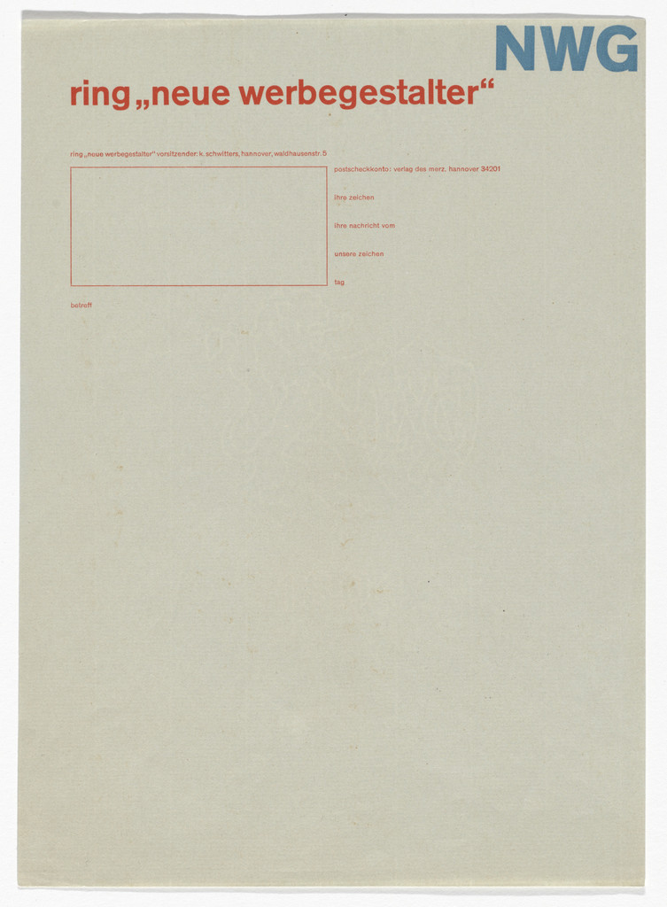 NWG (ring neue Werbegestalter) letterhead