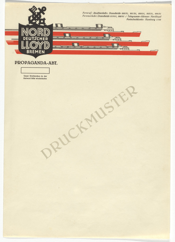 Norddeutscher Lloyd letterhead