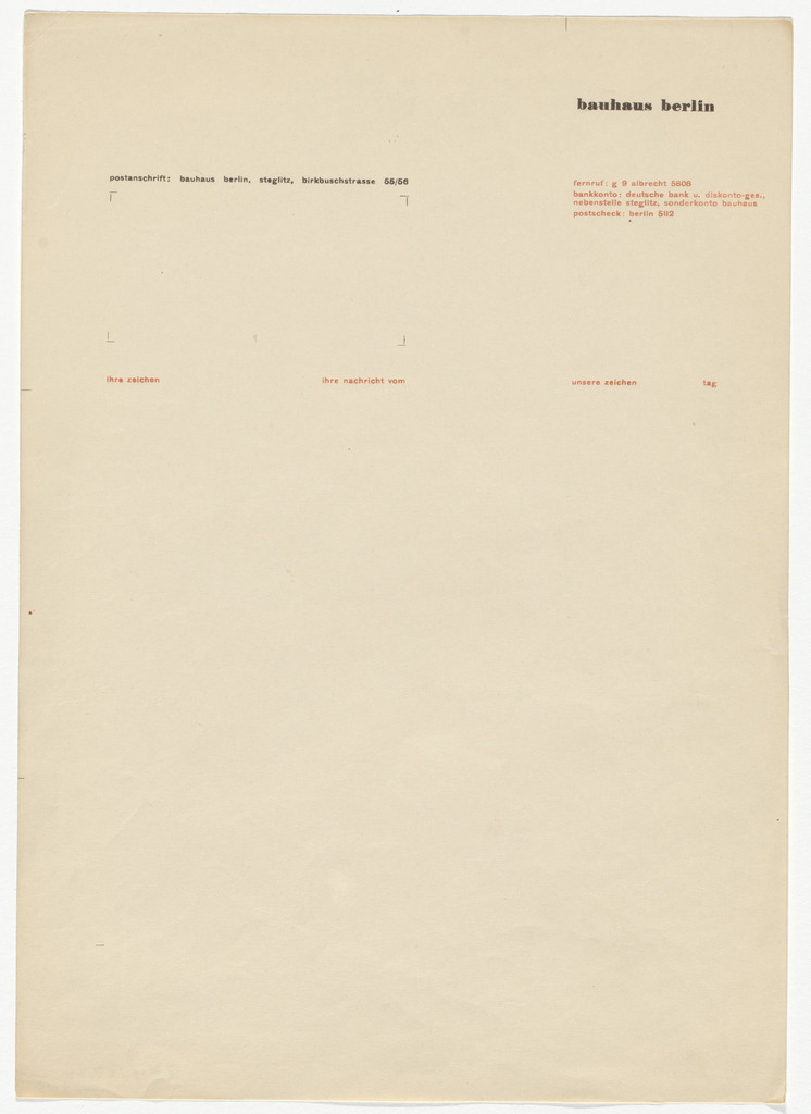 Bauhaus Berlin letterhead