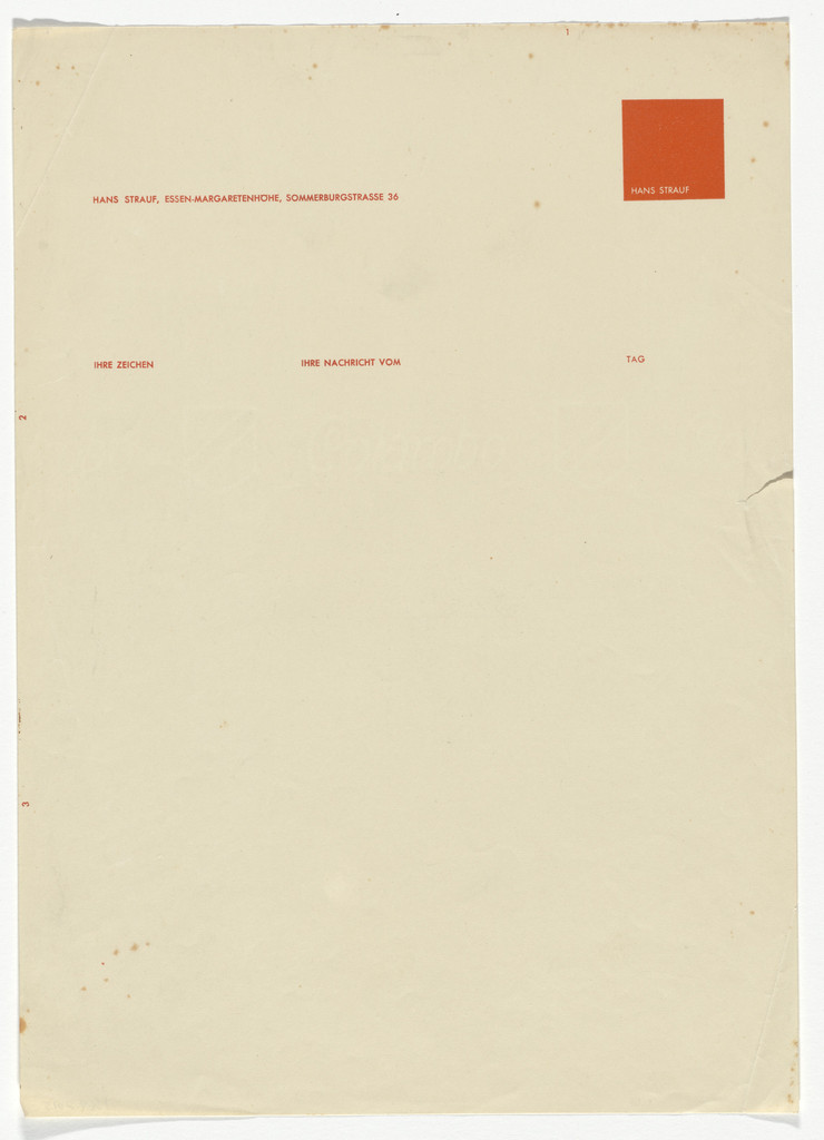 Hans Strauf letterhead