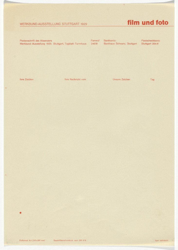 Film und Foto exhibition letterhead