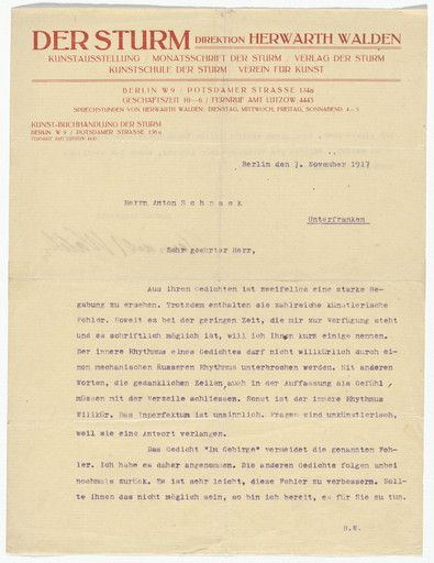 Der Sturm letterhead