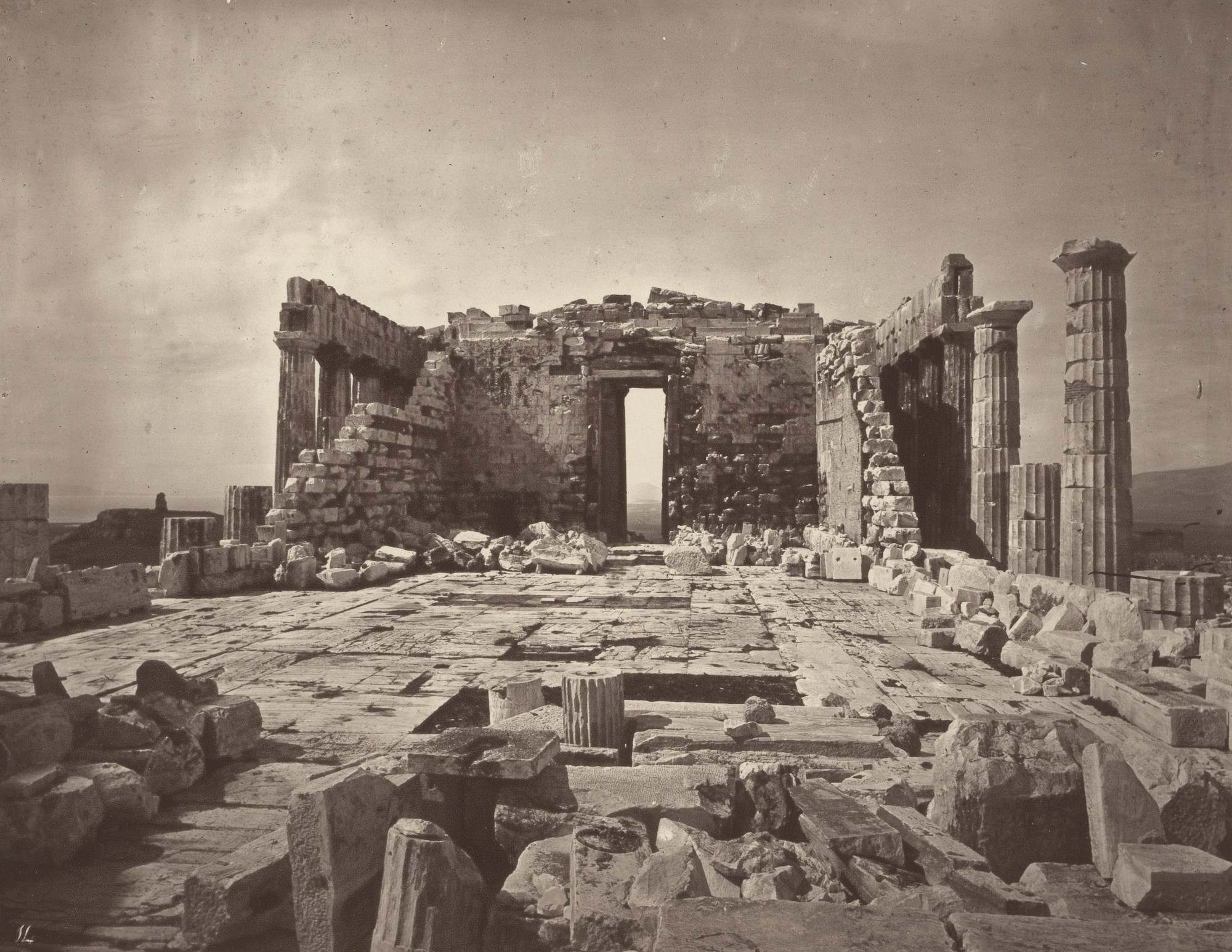 William James Stillman. Interior of the Parthenon, From the Eastern End: At the Left, In the Distance, Is Seen the Island of Aegina